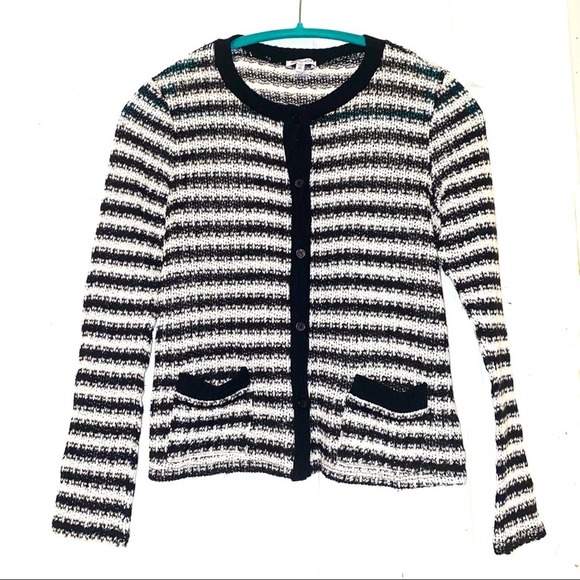 Splendid Other - Splendid Black & White Striped Button Up Cardigan